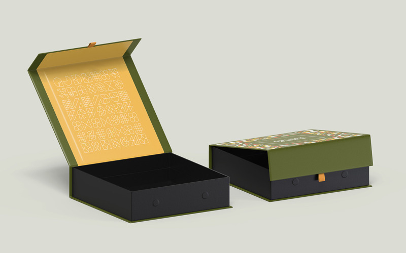 Modelo PSD de maquete de caixa de presente Vol 12