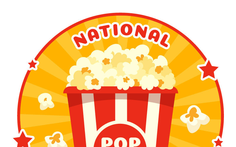 12 Národní Den Popcorn Ilustrace