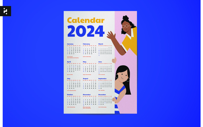 Calendario 2024 creativo minimo