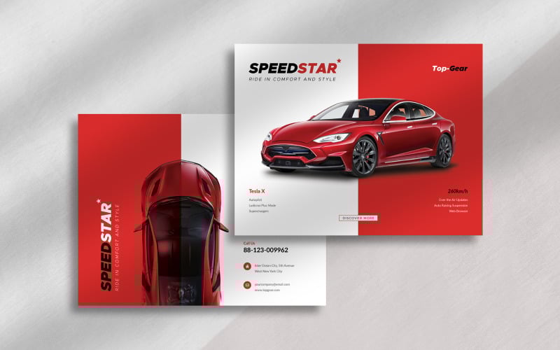 Car Brochure + Powerpoint Presentation Template