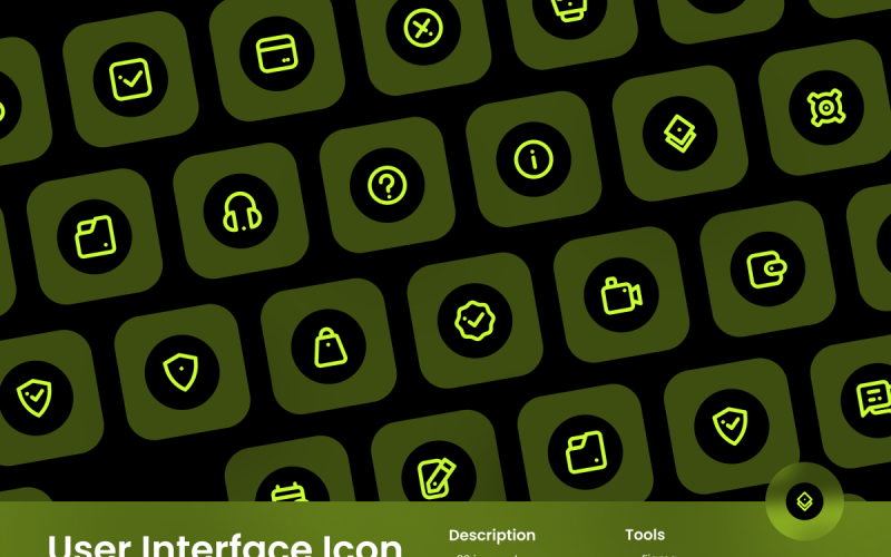 Conjunto de ícones da interface do usuário estilo de contorno circular