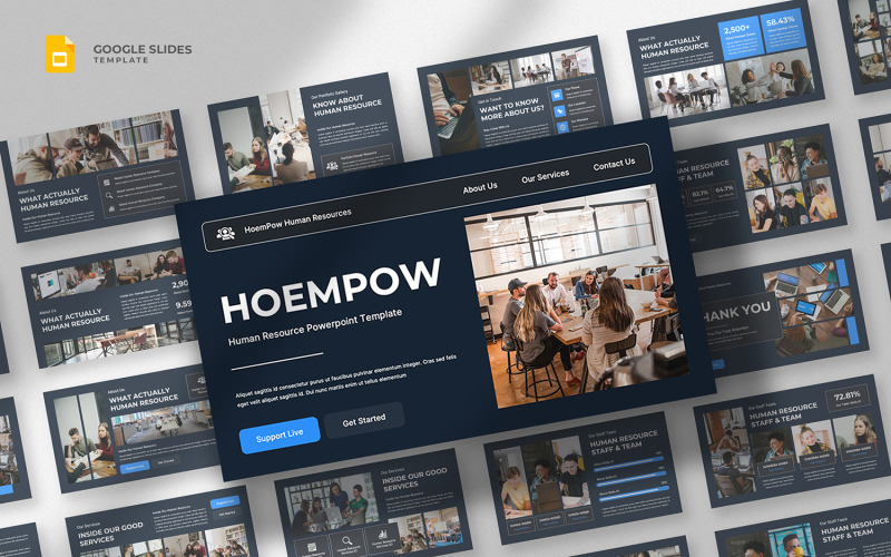 Hoempow — szablon Prezentacji Google dotyczący zasobów ludzkich