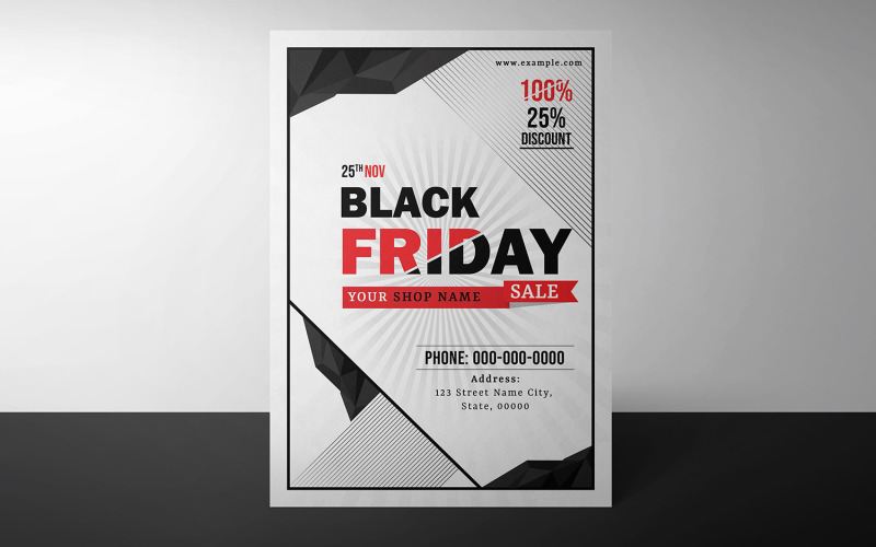 Modèle de Flyer de vente publicitaire du Black Friday