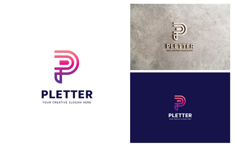 Modelo de design de logotipo de letra P grátis