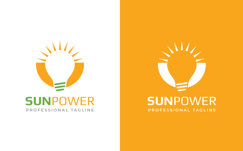 Zonnekracht, zon, zonlicht logo ontwerpsjabloon