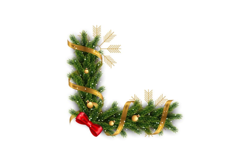 Merry Christmas frames en randen collectie Vector kerst slinger hoek