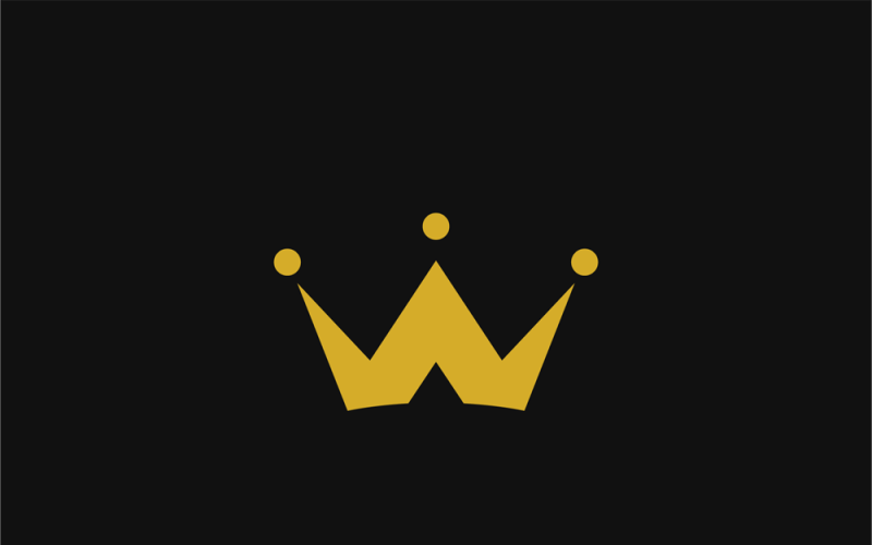 Modelo de logotipo da coroa da letra W