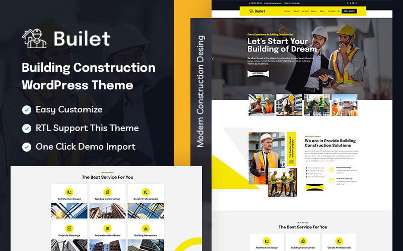 Builet - Motyw WordPress dla budownictwa