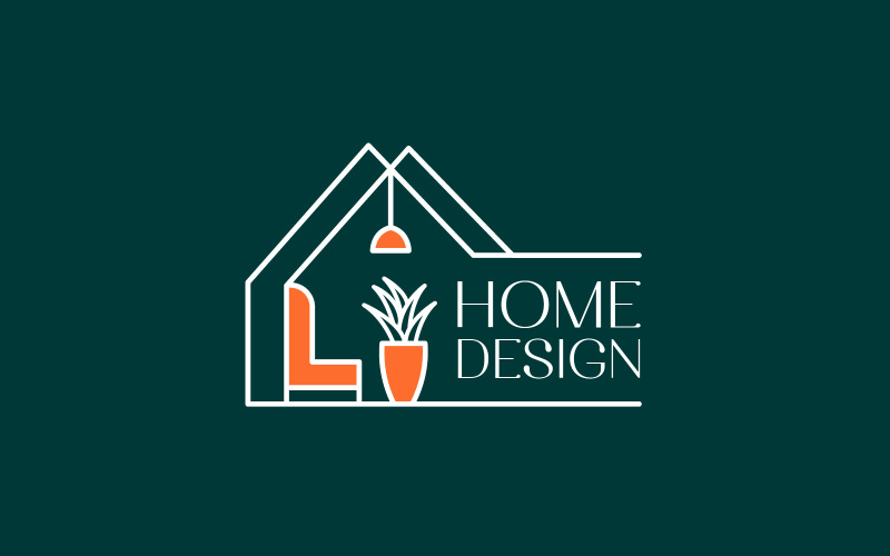 Plantilla de diseño de logotipo interior de decoración del hogar.