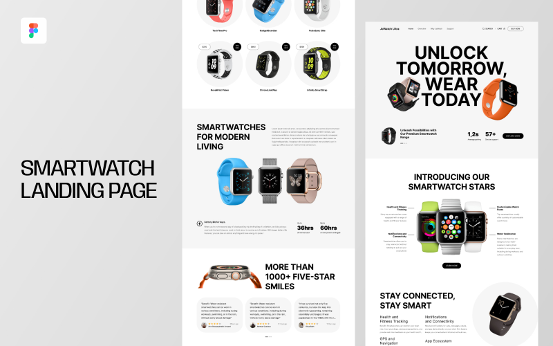 Smartwatch-Landingpage-Vorlage