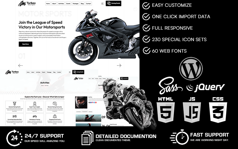 Turbox – téma WordPress pro motoristický sport