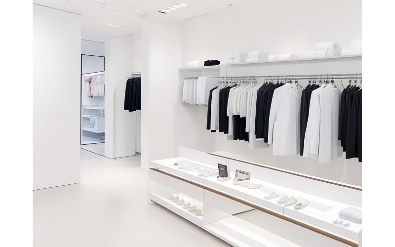 Vetrina dei prodotti di abbigliamento nello showroom 08
