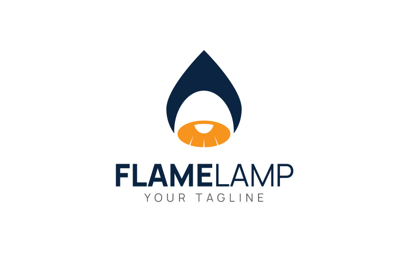 Vlam lamp licht logo ontwerpsjabloon