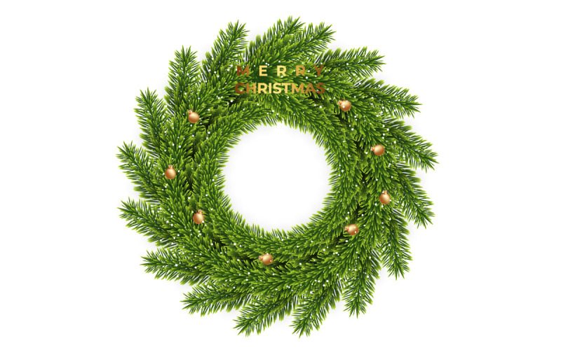 Feliz Navidad con bolas y estrellas aisladas sobre fondo blanco.