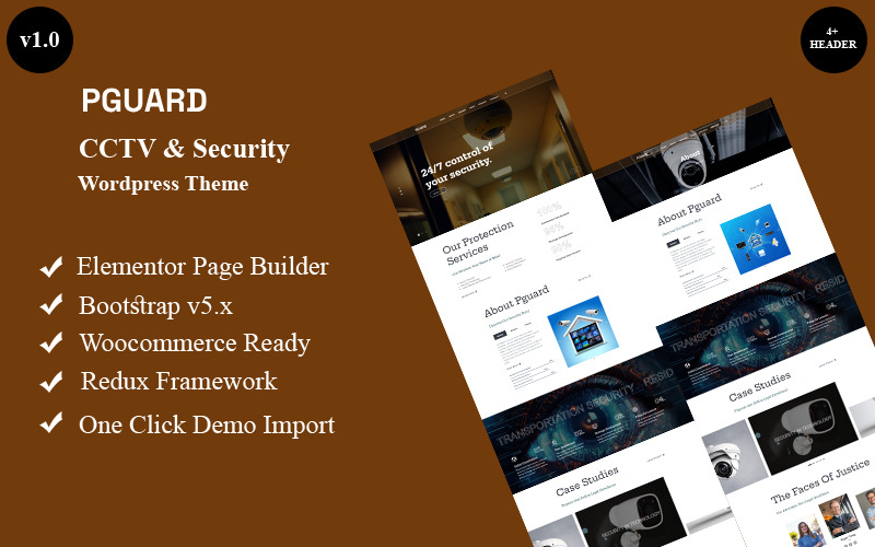 Pguard — тема Wordpress для видеонаблюдения и безопасности