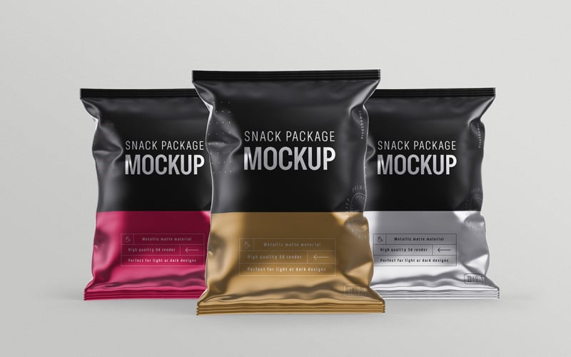 Snack Package Mockup PSD Template Vol 03 - TemplateMonster