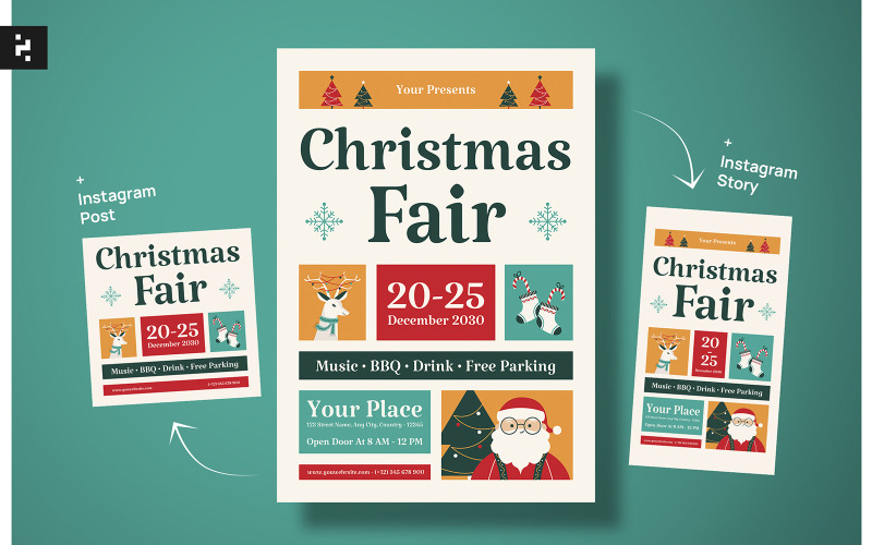 Weihnachtsmarkt-Event-Flyer