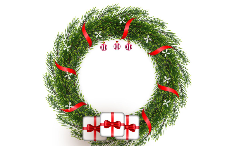 Couronne de Noël Illustration vectorielle sur fond transparent