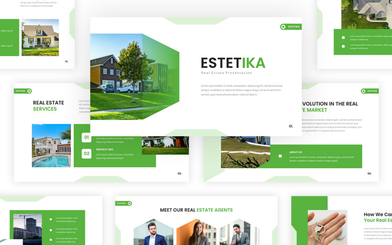 Estetika - Modelo de slides do Google sobre imóveis