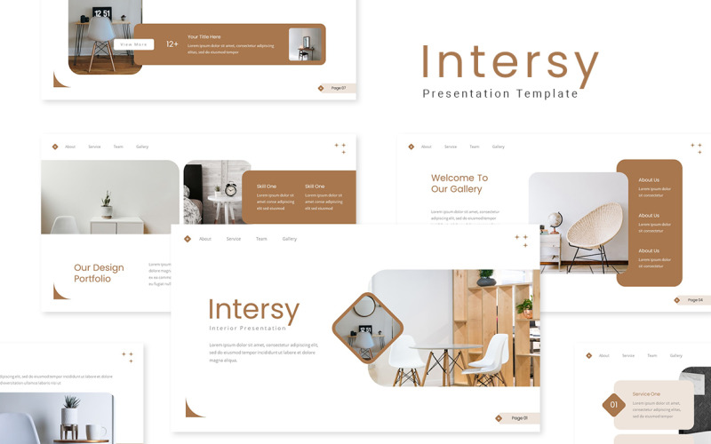 Intersy – Powerpoint-Vorlage für Innenräume - TemplateMonster