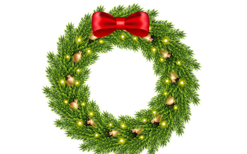 jul krans vektor design god jul text för xmas kort