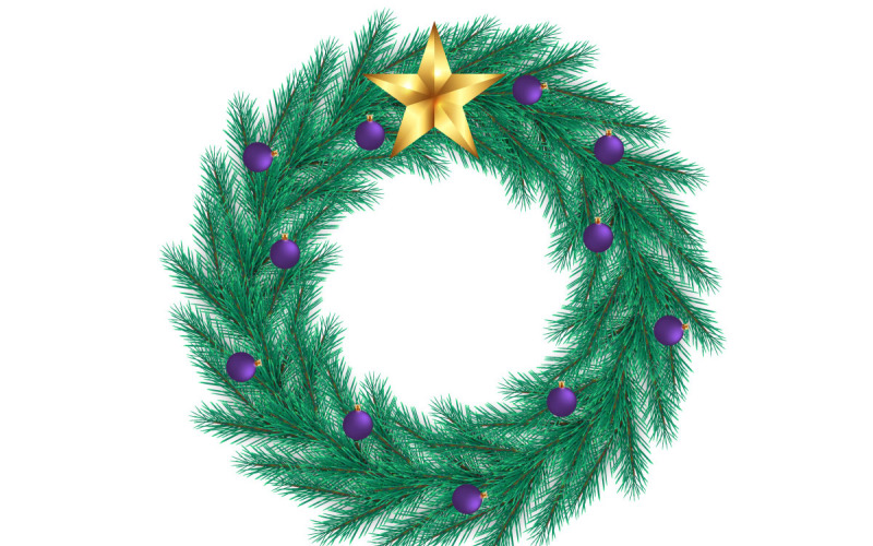Weihnachtskranz auf transparentem Hintergrund. Vektordesign