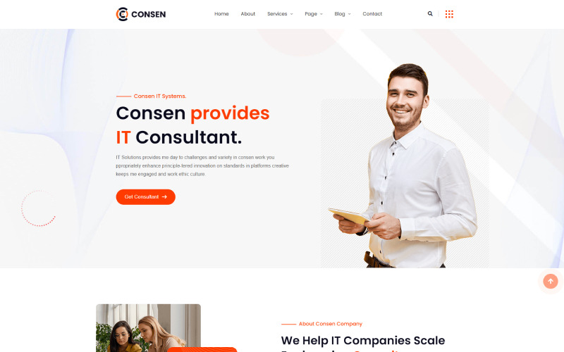 Consen – HTML5-sjabloon voor IT-advies en financiën