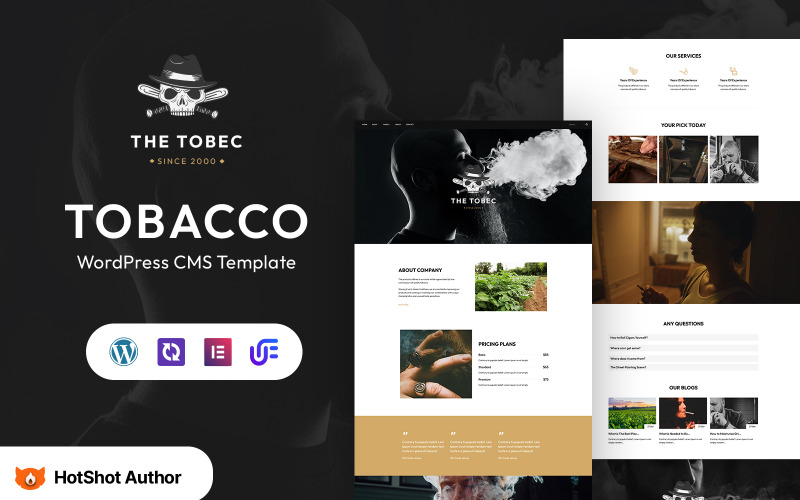 The Tobec - Motyw WordPress Elementor dla Cygar i Tytoniu