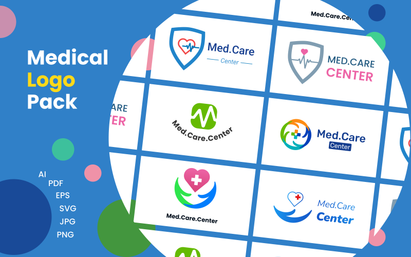 Med.Care.Center – Tıbbi Logo Paketi Şablonu