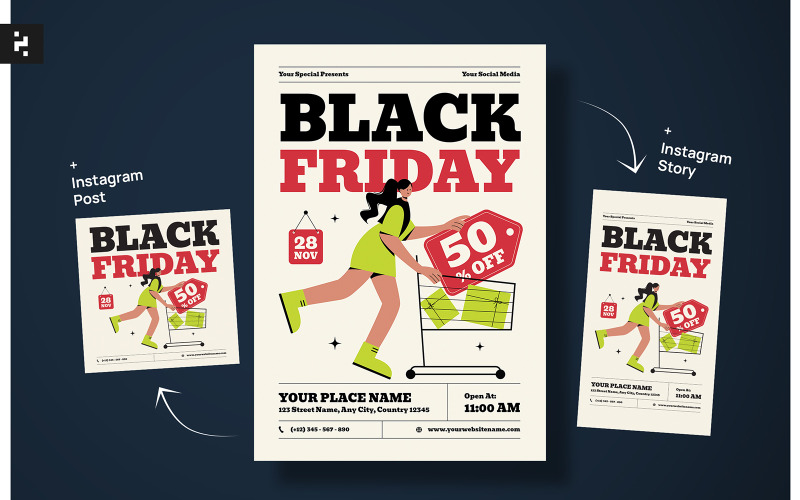 Minimális Black Friday Flyer