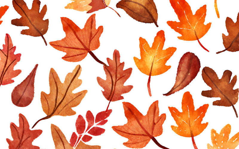 Modèle sans couture avec feuilles d'automne aquarelles. Illustration dessinée à la main