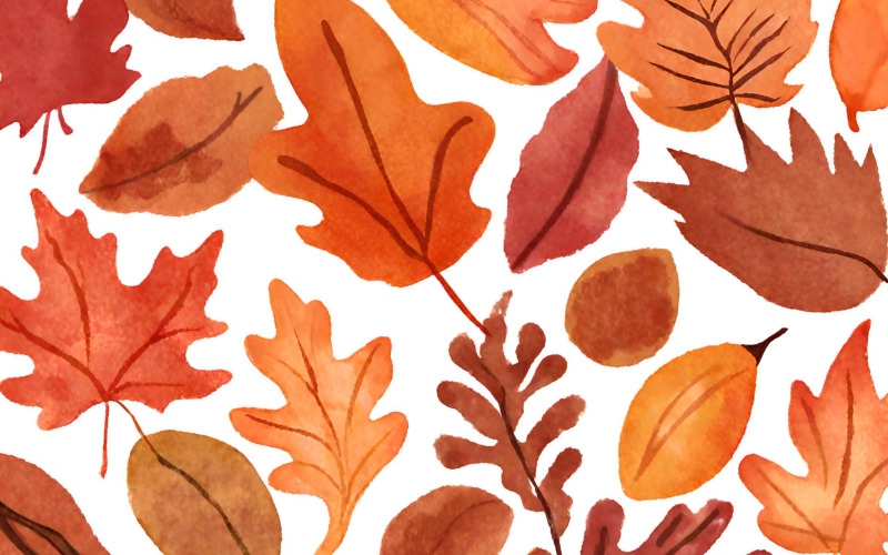 Modèle sans couture avec feuilles d'automne aquarelles. Illustration vectorielle