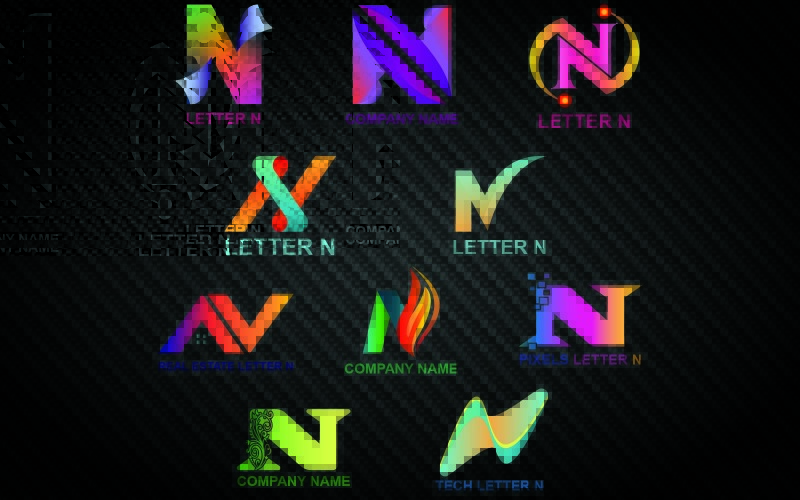 Modelo de logotipo da letra N para todas as empresas e marcas