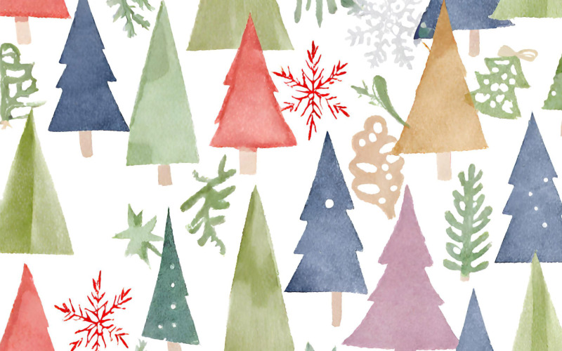 Padrão sem emenda de Natal em aquarela. Desenhado à mão