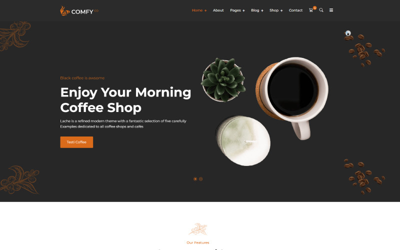 Comfy – HTML5-Vorlage für Café und Teeladen