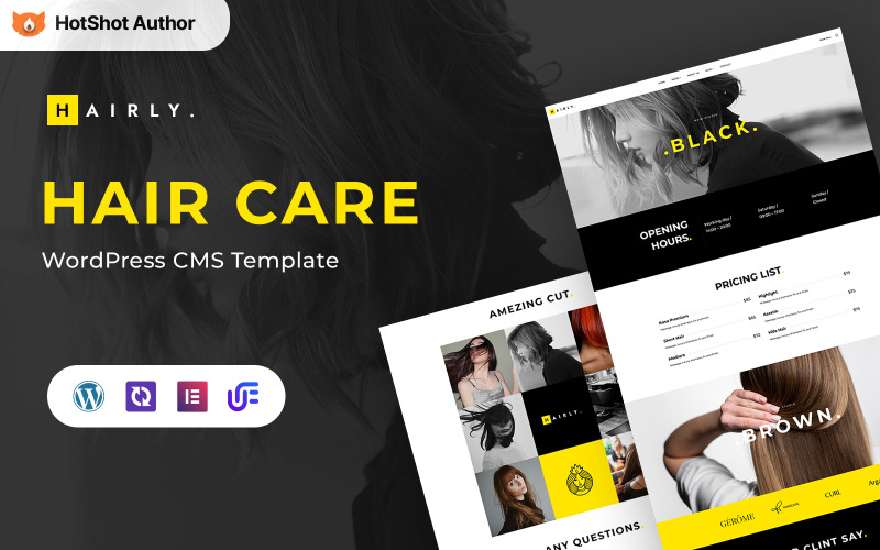 Hairly - Pielęgnacja włosów i salon fryzjerski WordPress Elementor Theme