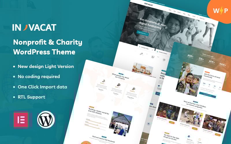 Invacat - Non-profit en liefdadigheidsresponsieve WordPress