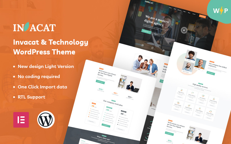 Invacat – Thème WordPress Elementor technologique