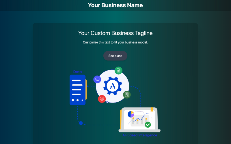 Modello di pagina di destinazione con funzionalità e animazioni personalizzabili