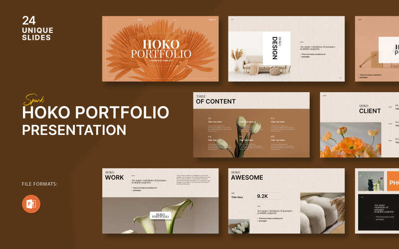 Modello PowerPoint per portfolio Hoko
