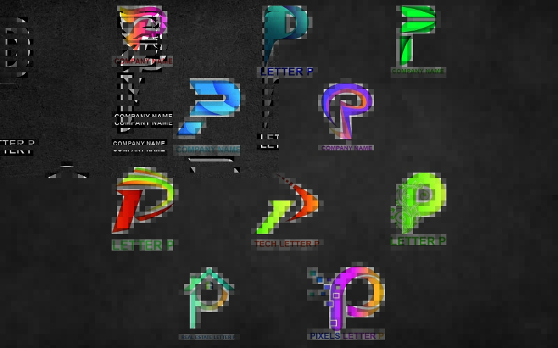 Modelo de logotipo da letra P para todas as empresas e marcas