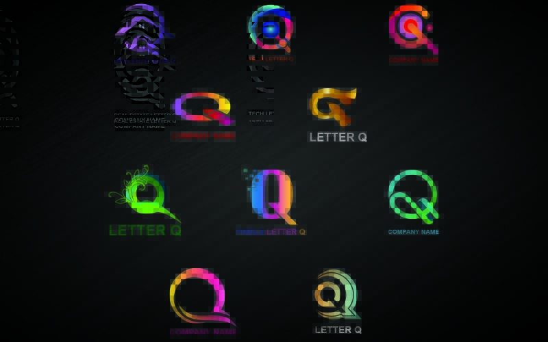 Modelo de logotipo da letra Q para todas as empresas e marcas