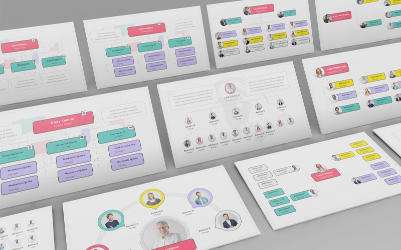 Modelo de Powerpoint de organização de gráfico