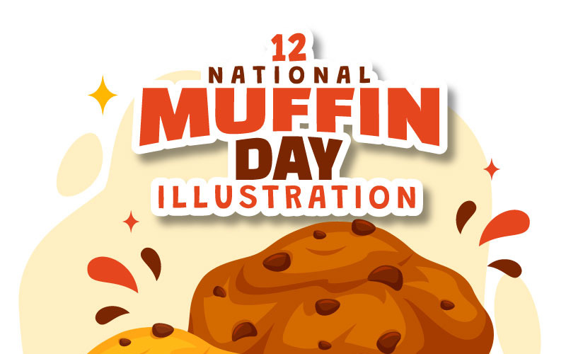 12 National Muffin Day vektorillustration