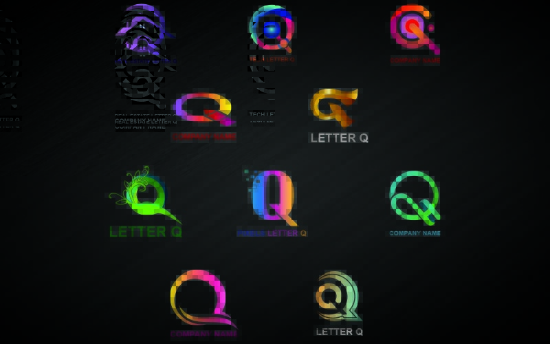 所有公司和品牌的字母 Q 标志模板