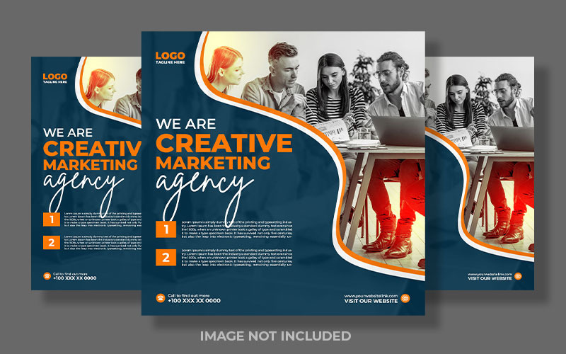 Agencia de marketing creativo Publicación en redes sociales azules