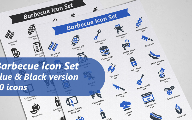 Barbecue Icon Set Template