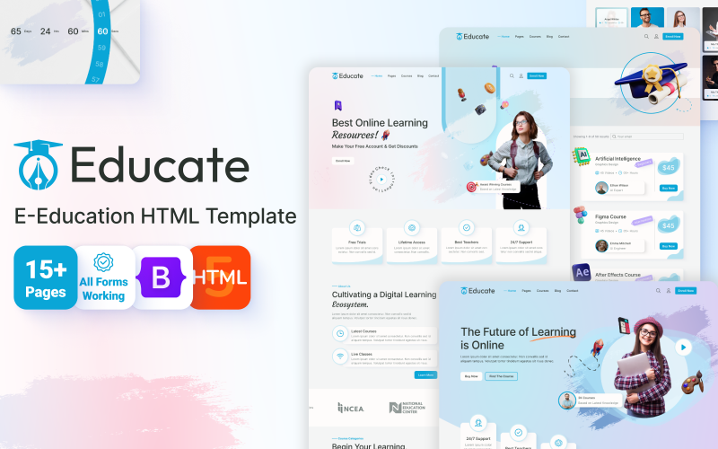 Educate – HTML-Website-Vorlage für Online-Bildung und -Kurse