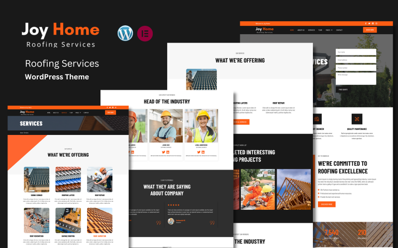 Joy Home - 屋顶服务 WordPress 主题