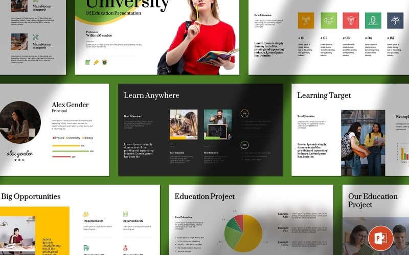 Onderwijspresentatie Powerpoint-sjabloonindeling
